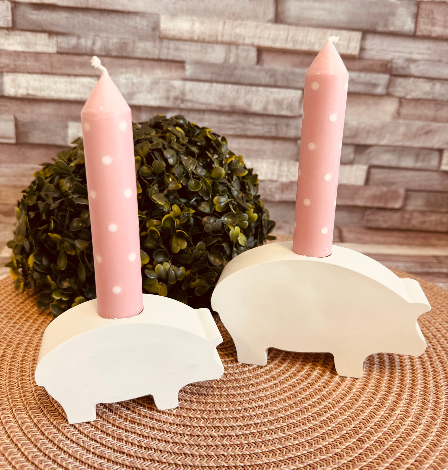 Silikonform Kerzenhalter Schwein Stabkerzenhalter in 2 Größen