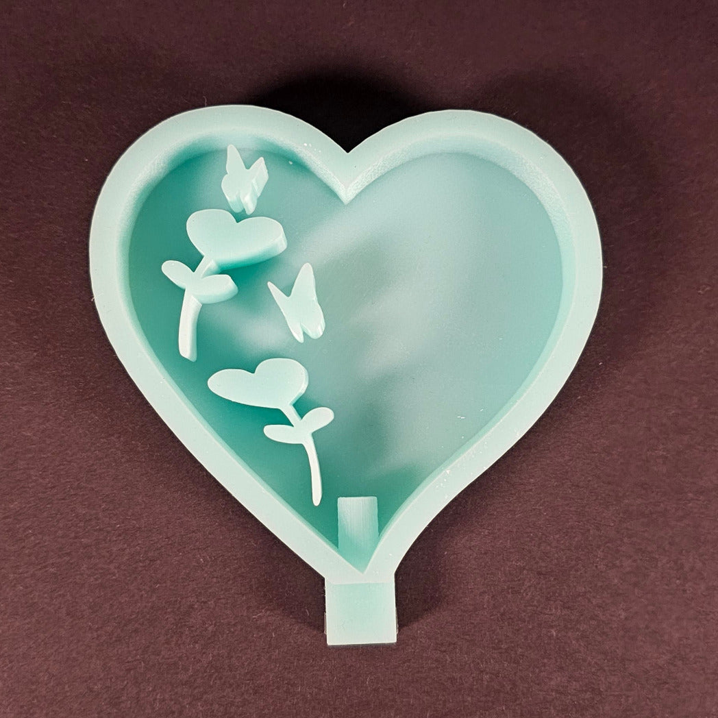 Silikonform: Stecker "Frühlingsherz"