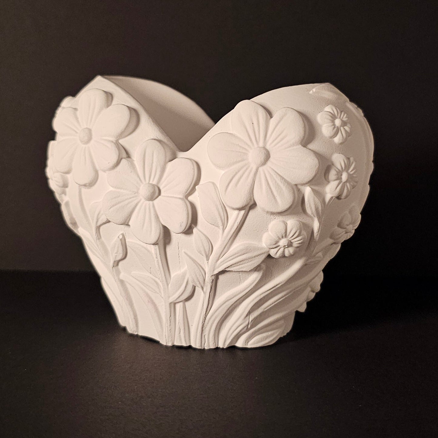 Silikonform: Vase "Blumen-Herz"