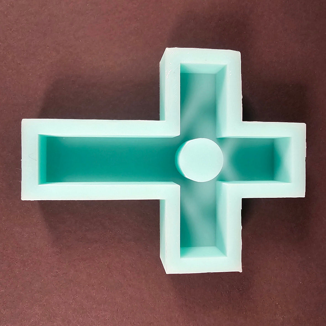 Silikonform: Stabkerzenhalter "Kreuz"