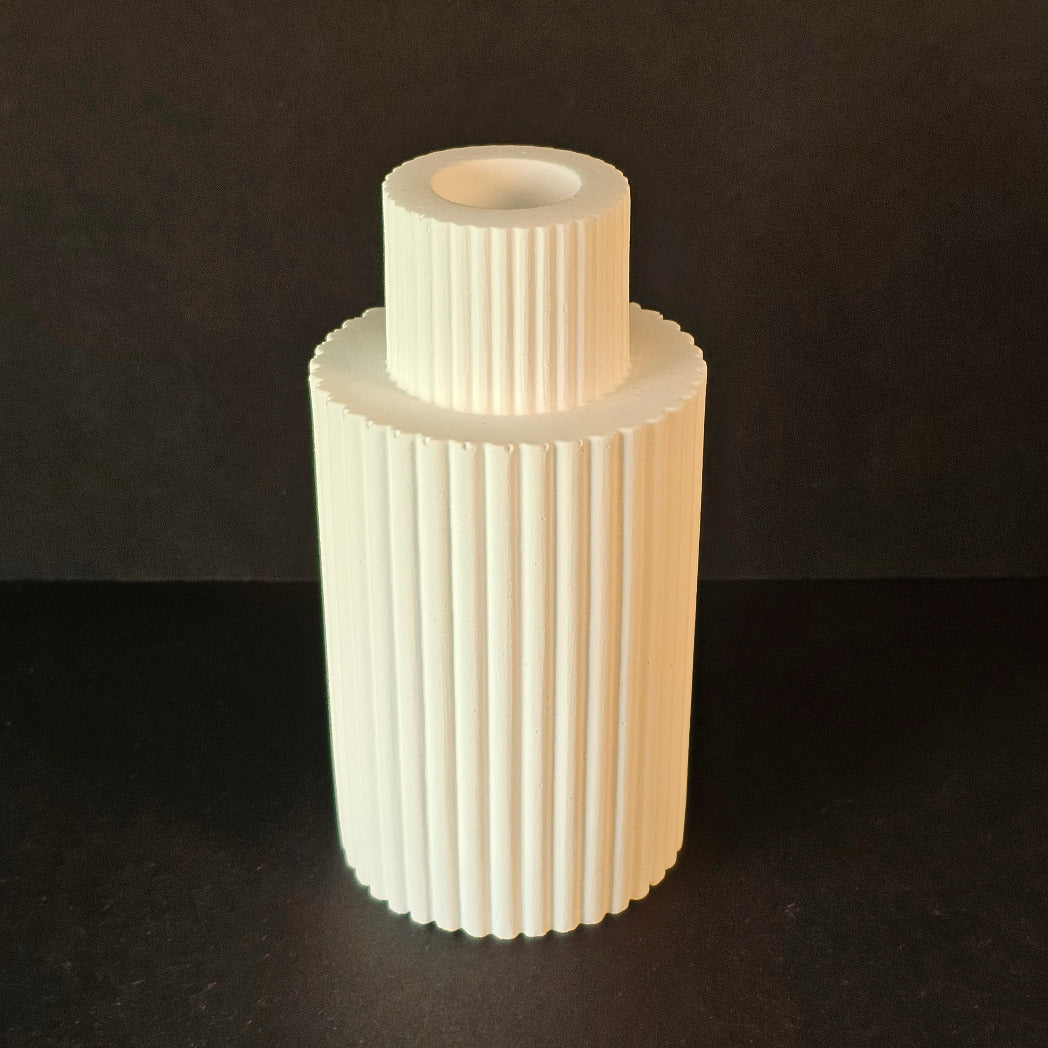 Silikonform: Stabkerzenhalter mit Rillen (auch als Vase verwendbar)