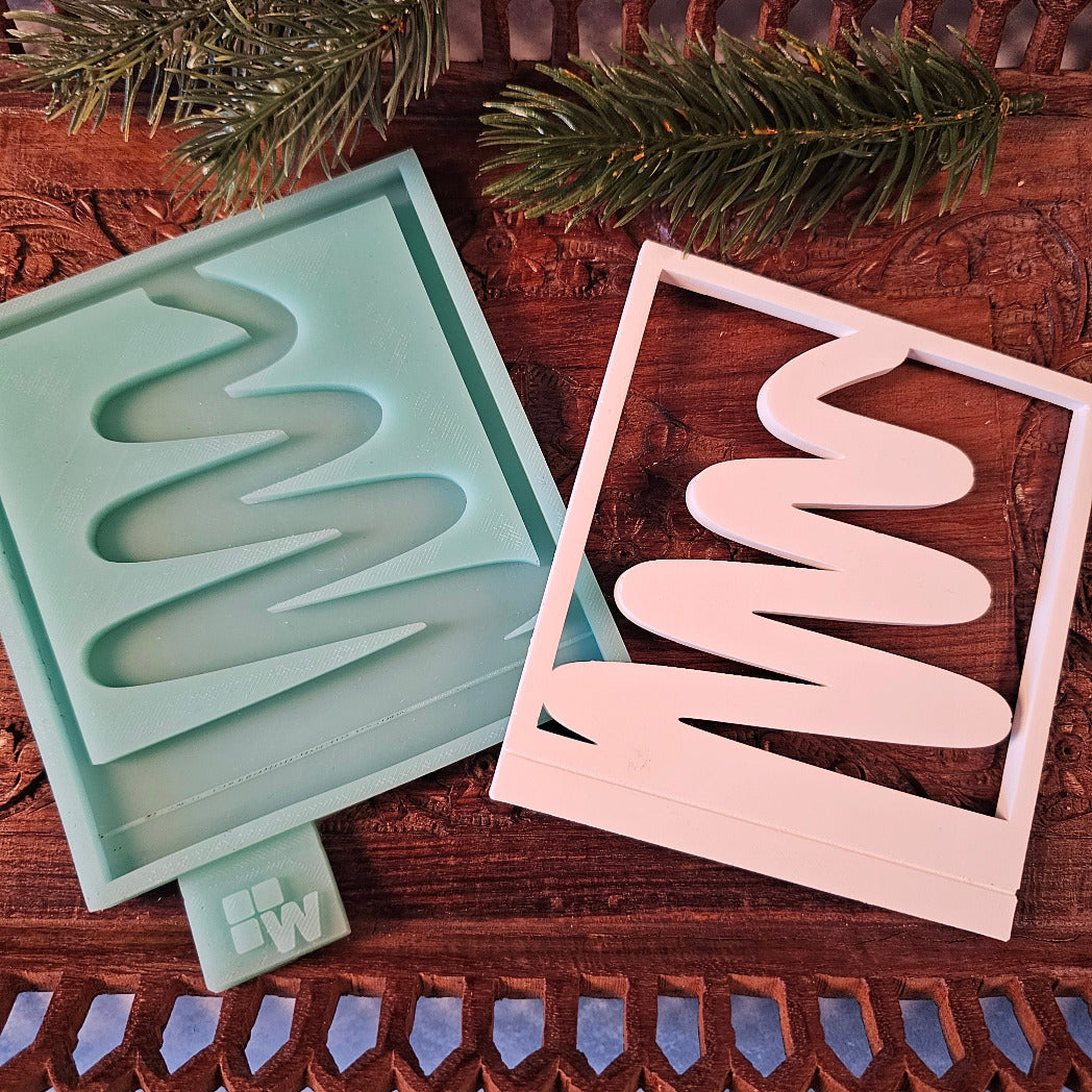 Silikonform: Laternen-Rahmen "Tannenbaum", modern