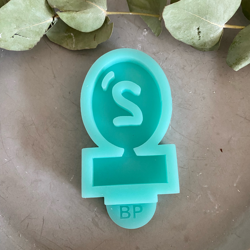 Silikonform: Einschieber "Ballon mit der Zahl Nr. 2"