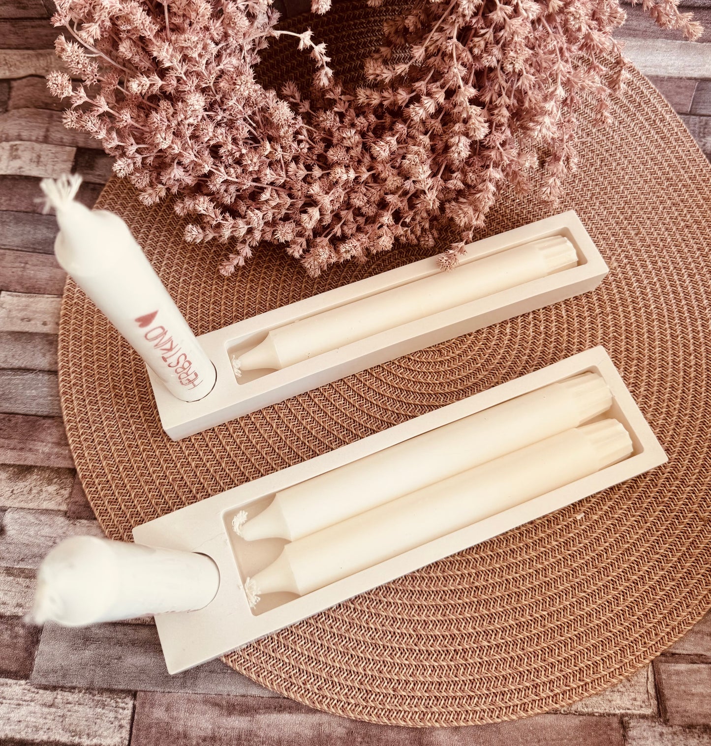 Silikonform Geschenkefächer und Stabkerzenhalter für Kerzen