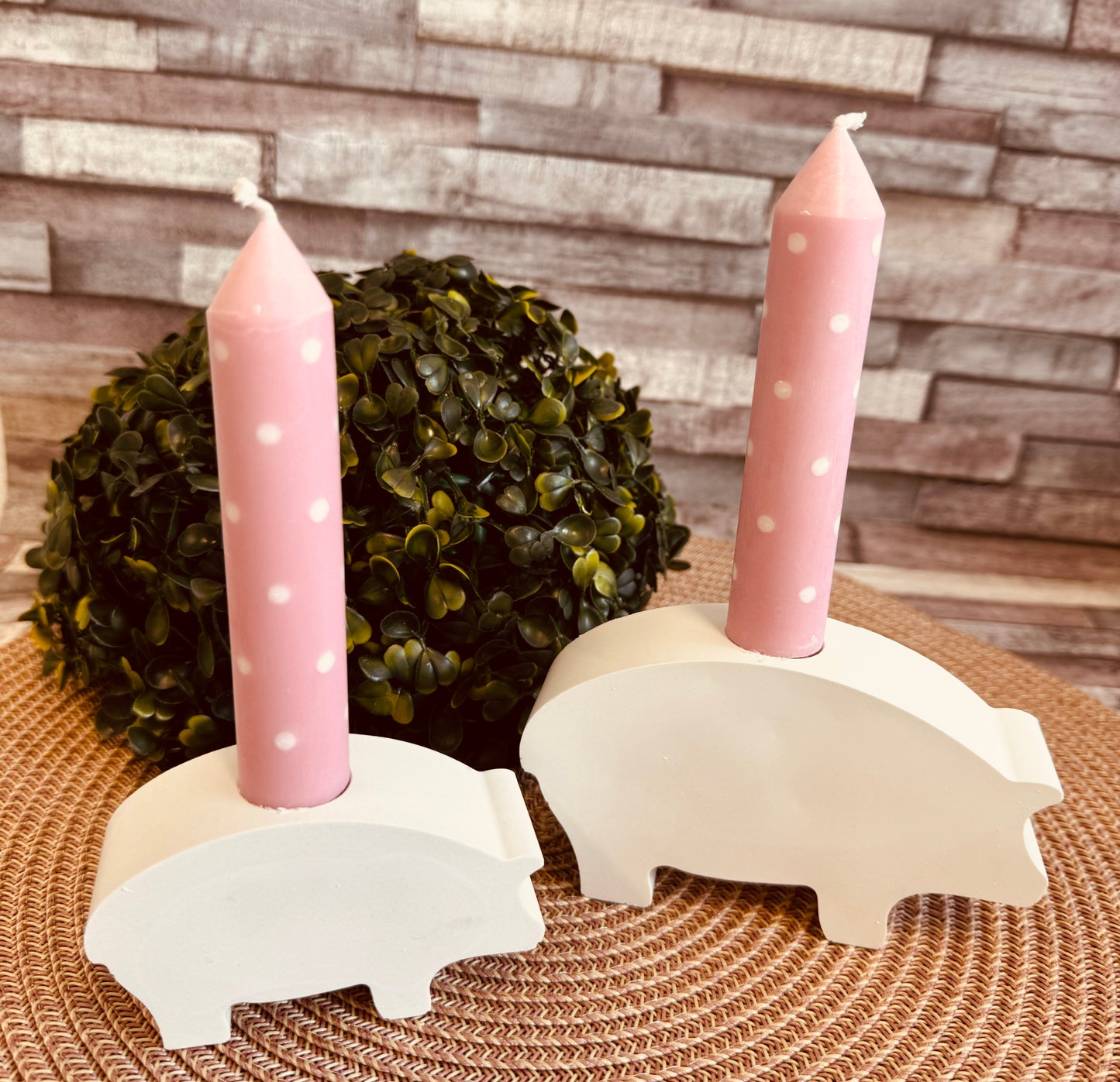 Silikonform Kerzenhalter Schwein Stabkerzenhalter in 2 Größen