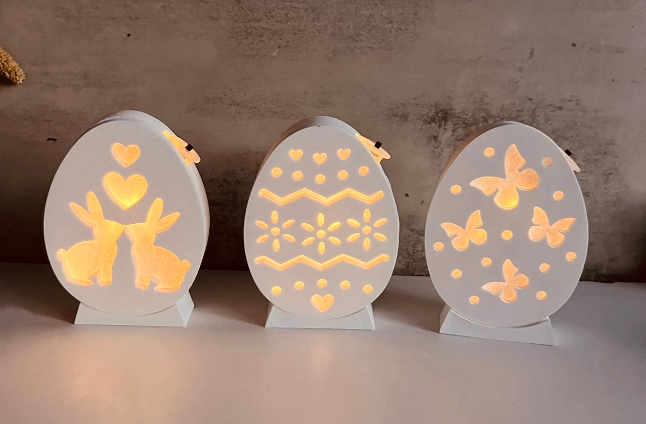 Silikonform Set 8tlg. Beleuchtete Ostereier