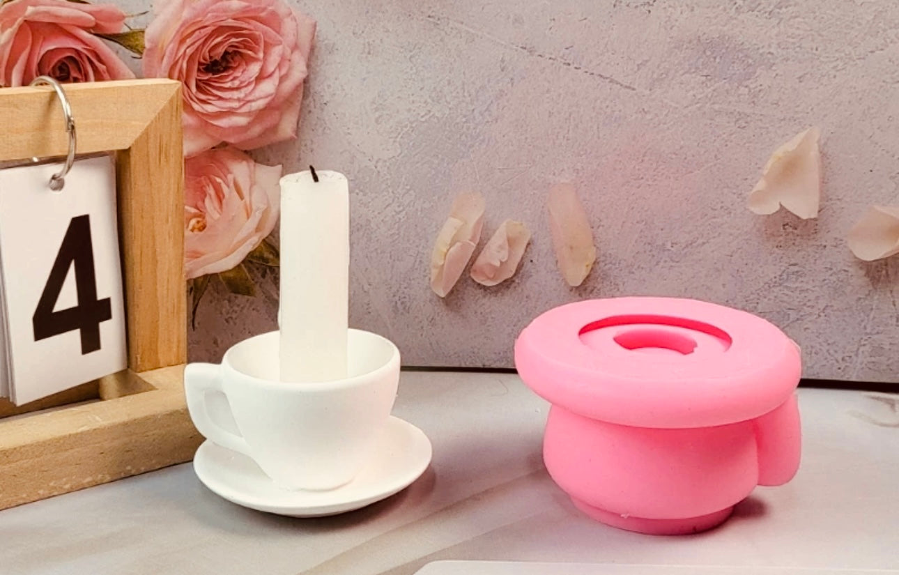 Silikonform: Stabkerzenhalter Tasse