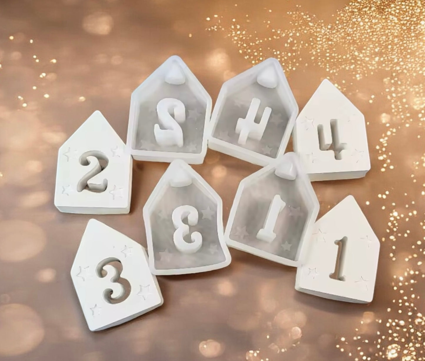 1-4 Adventshäuser Kerzenhalter