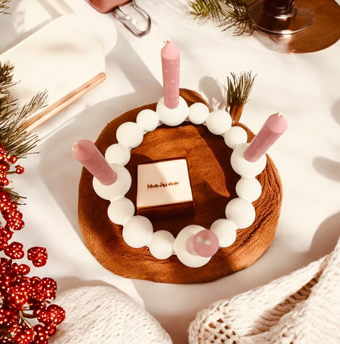 Silikonform Adventskranz Bubbledesign für Stabkerzen