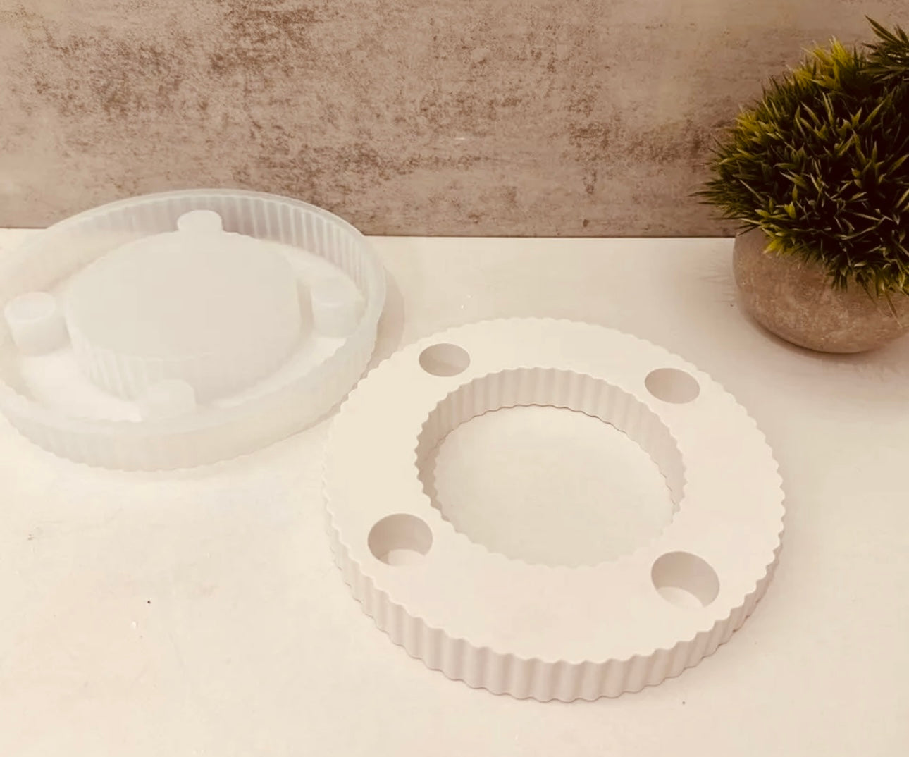 Silikonform Kerzenring mit Rillen