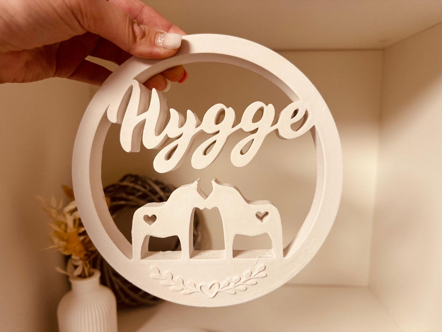 Silikonform: Loop/Kranz "Hygge" mit zwei Dala-Pferden