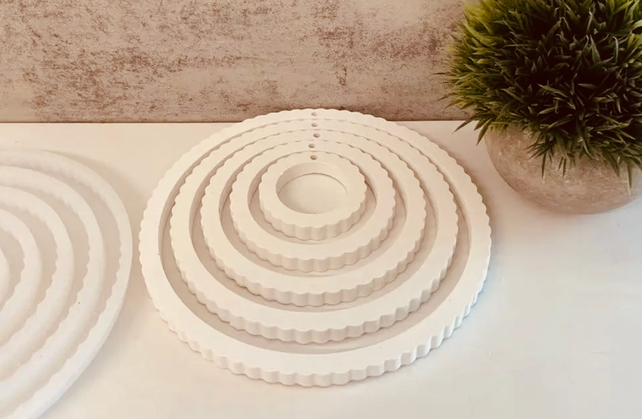 Silikonform Anhänger geriffelt