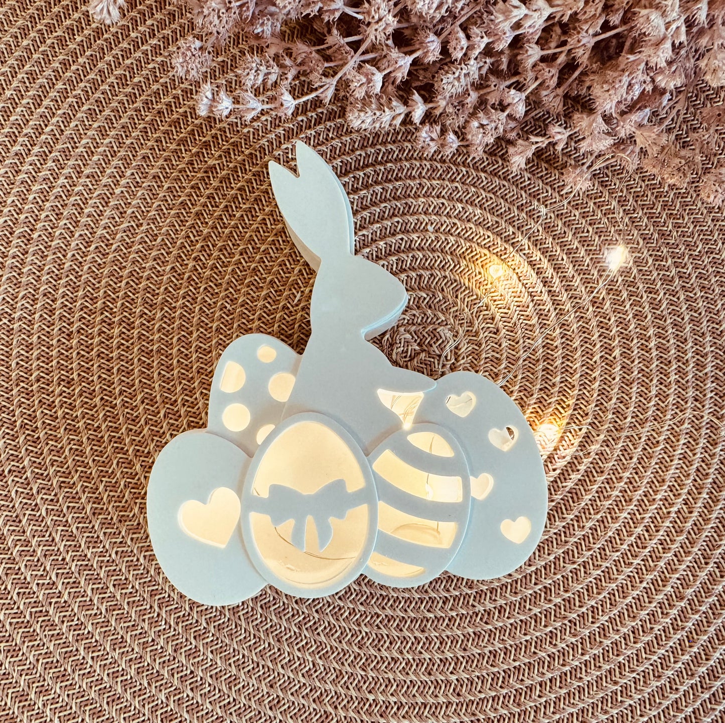 Silikonform Hase mit Eiern zum beleuchten 2tlg.