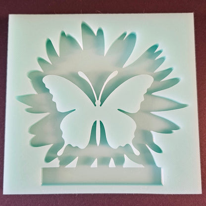 Silikonform: Einschieber "Schmetterling in Blüte"
