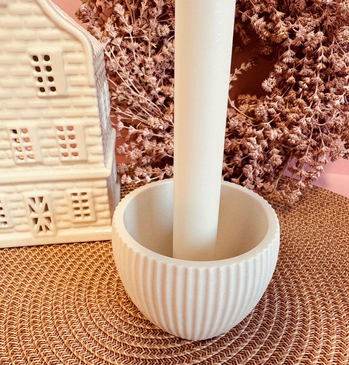 Silikonform Kerzenschale mit Rillen