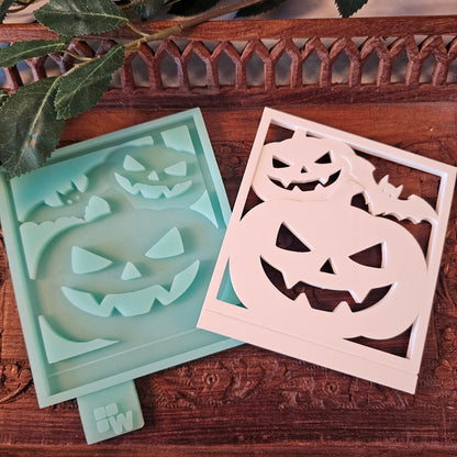 Silikonform: Laternen-Rahmen "Halloween-Kürbis"