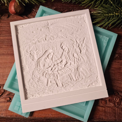 Silikonform: Lithophanie-Kachel "Weihnachtsgeschichte"