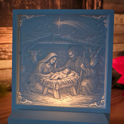 Silikonform: Lithophanie-Kachel "Weihnachtsgeschichte"
