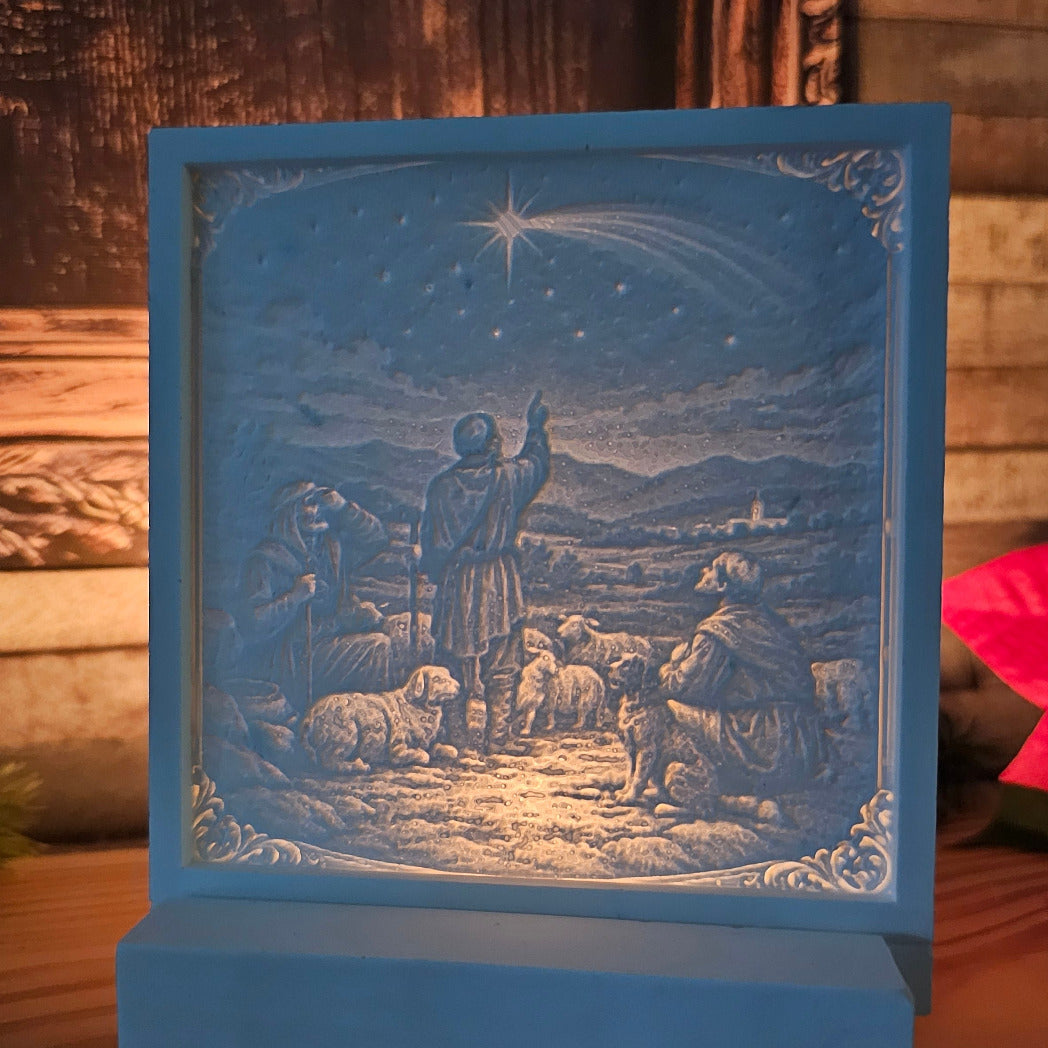 Silikonform: Lithophanie-Kachel "Weihnachtsgeschichte"