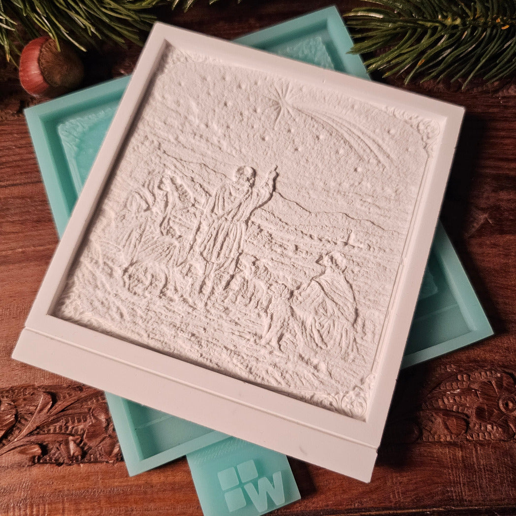 Silikonform: Lithophanie-Kachel "Weihnachtsgeschichte"
