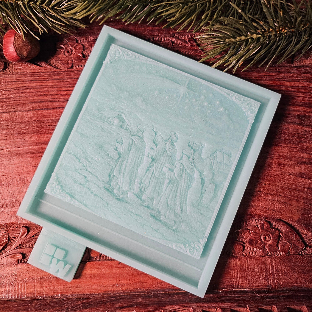 Silikonform: Lithophanie-Kachel "Weihnachtsgeschichte"