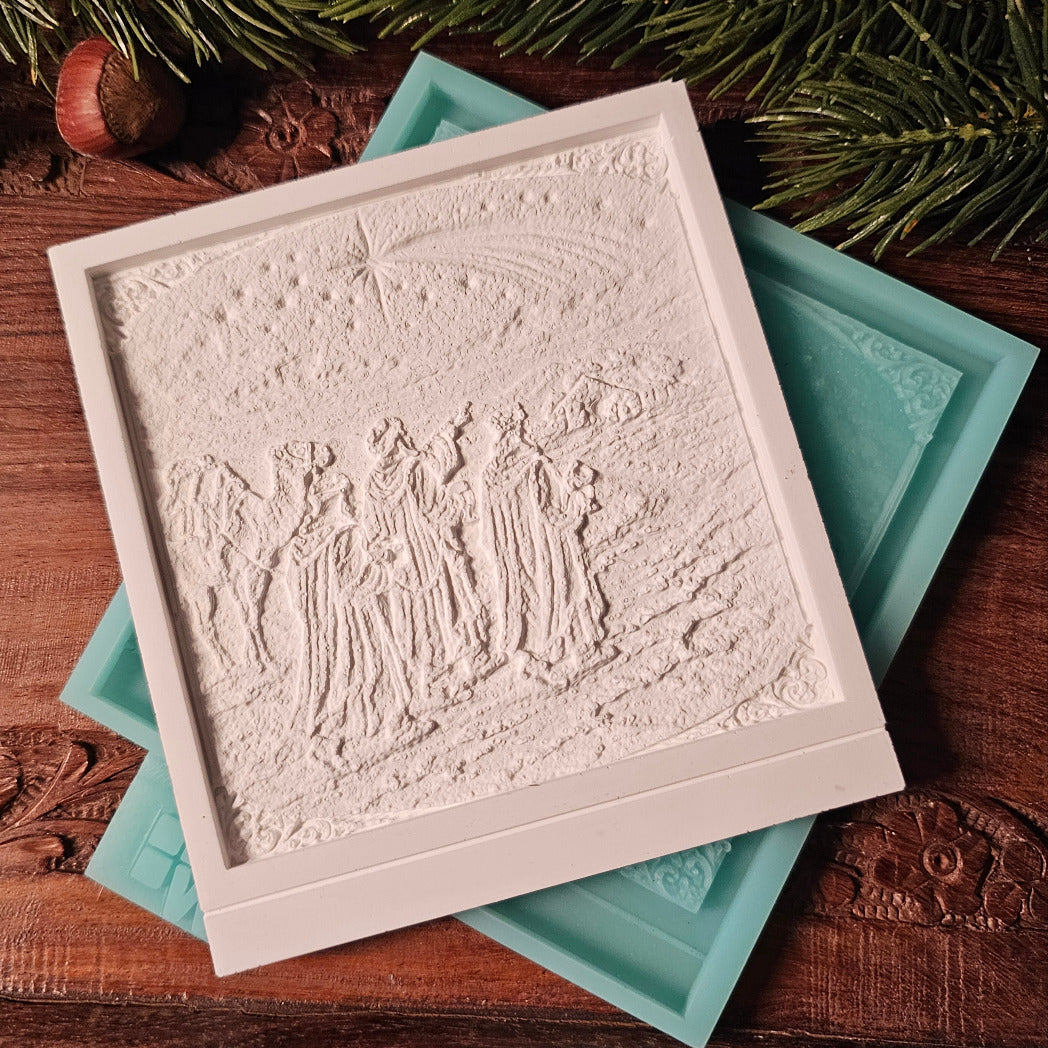 Silikonform: Lithophanie-Kachel "Weihnachtsgeschichte"