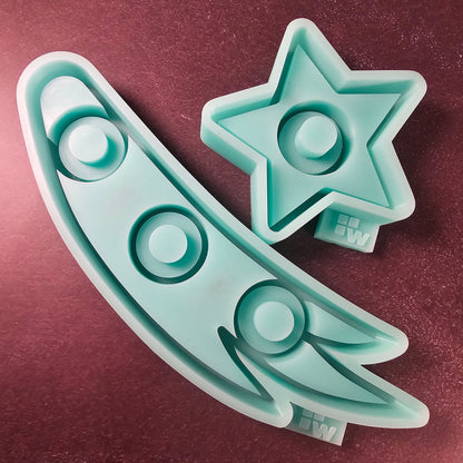 Silikonform: Stern und Schweif