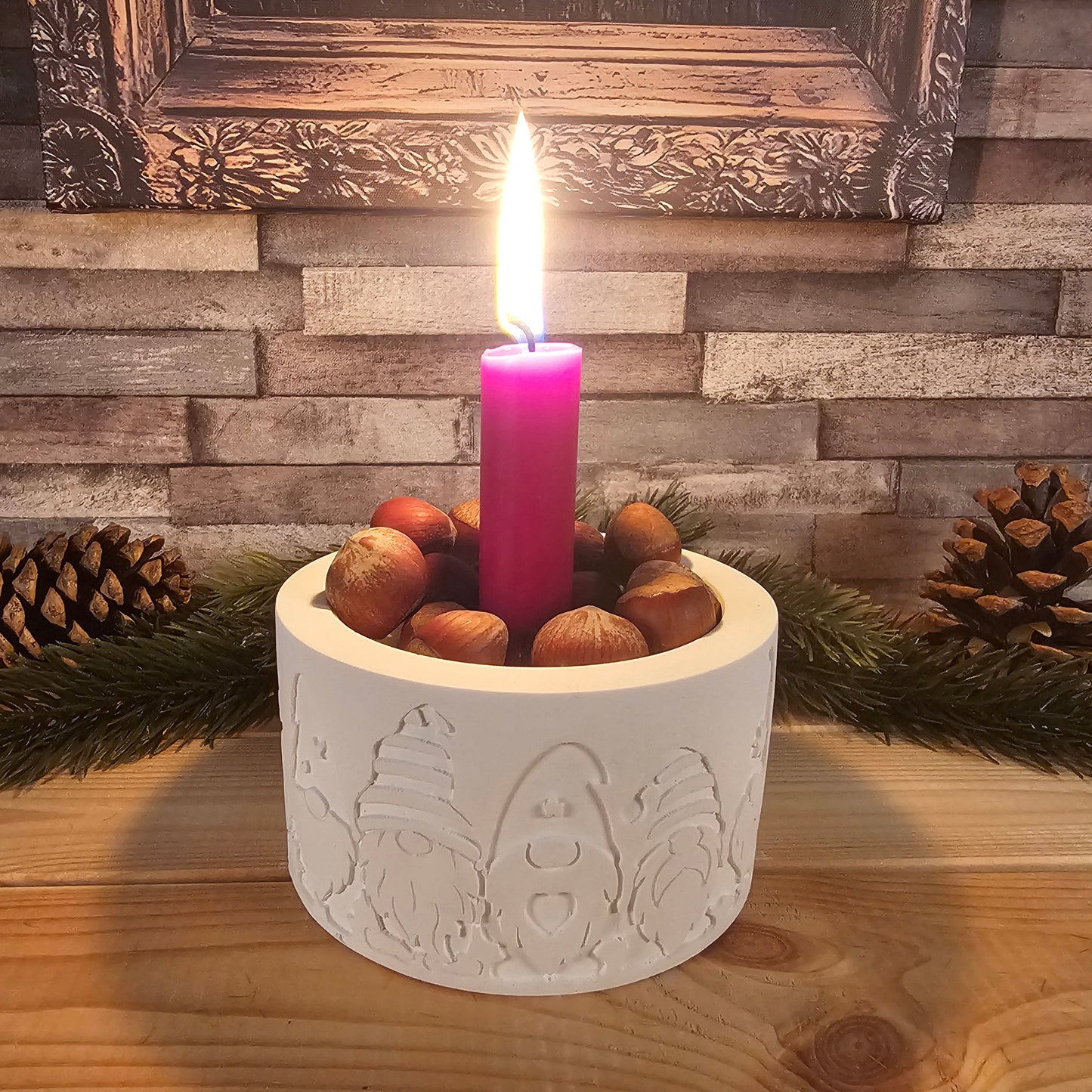 Silikonform: Windlichtsockel "Weihnachtswichtel"