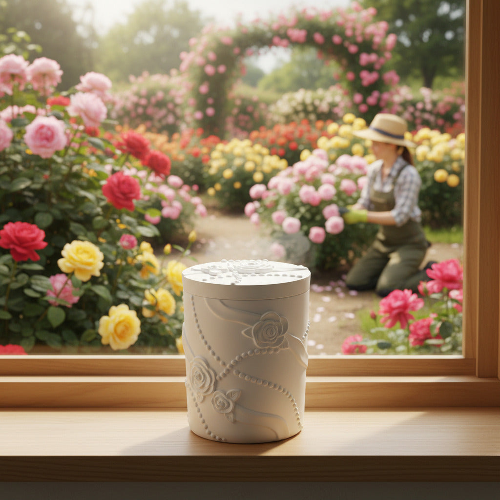 Silikonform: Dose mit Deckel "Rosenband"