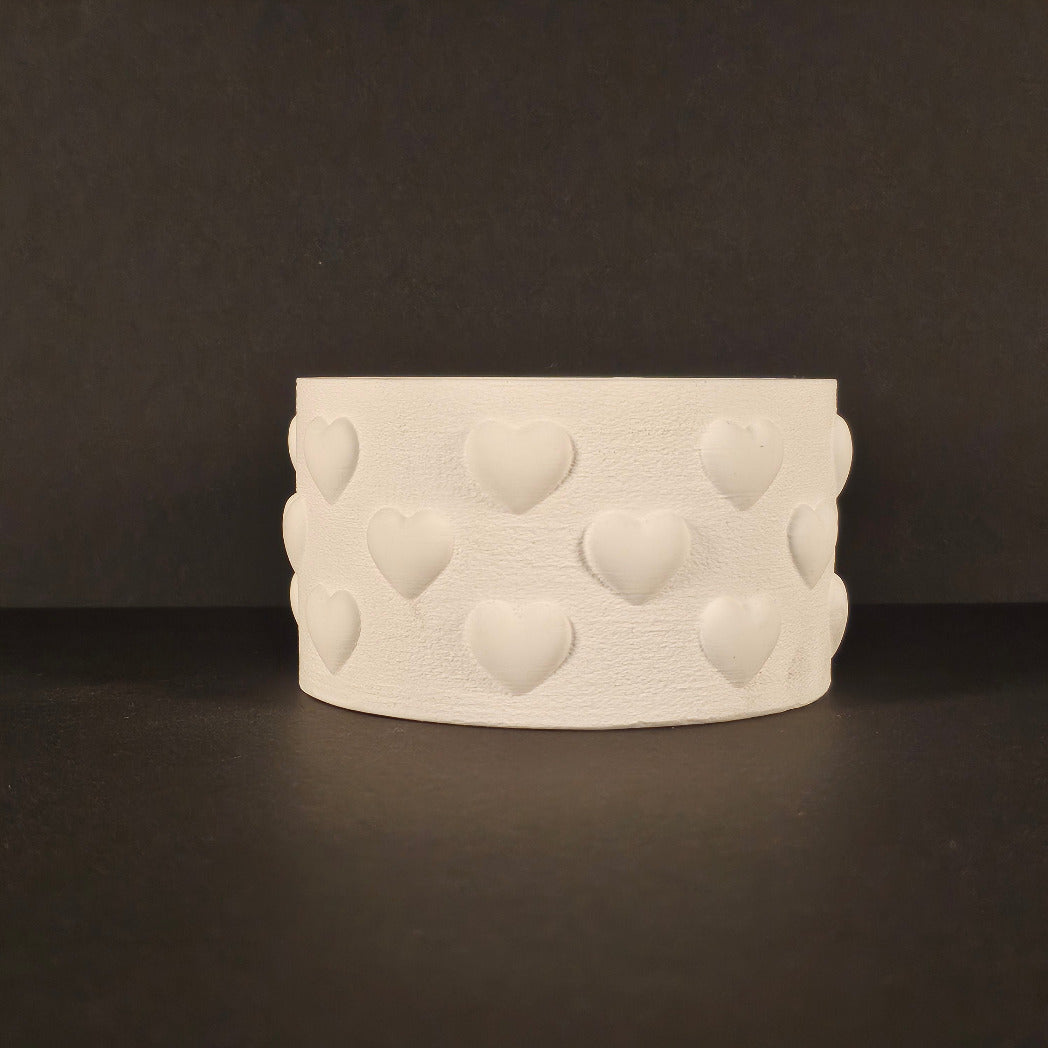 Silikonform: Windlichtsockel "Herzen"