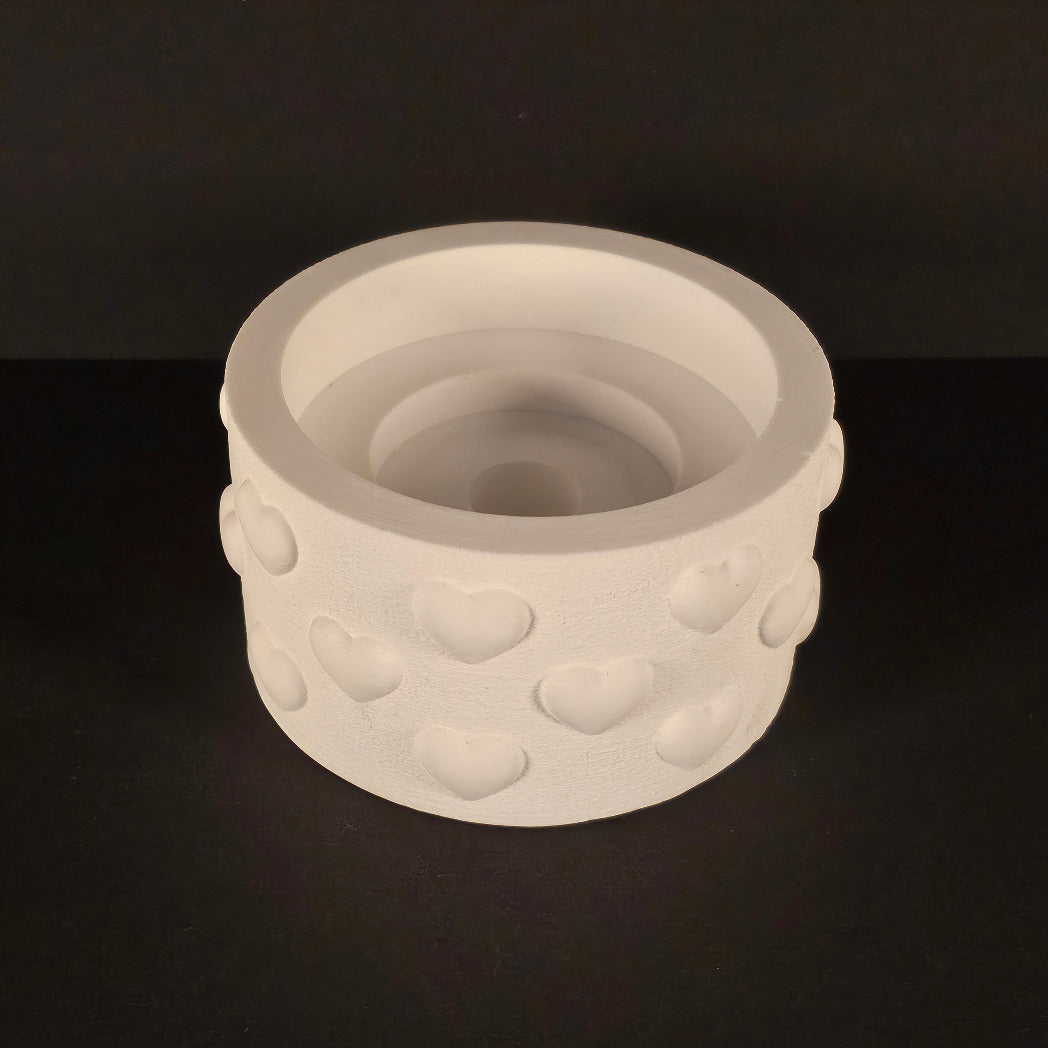 Silikonform: Windlichtsockel "Herzen"