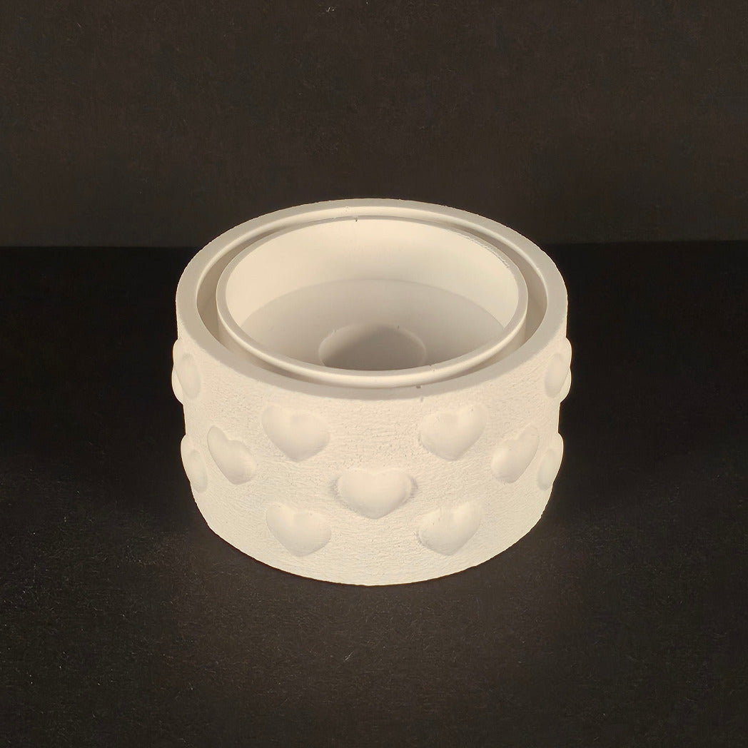 Silikonform: Windlichtsockel "Herzen"