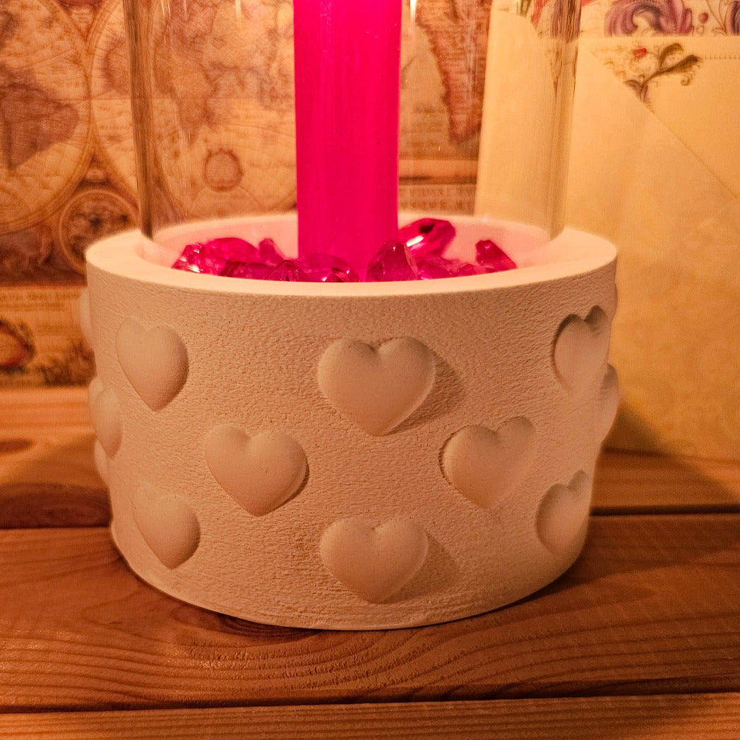 Silikonform: Windlichtsockel "Herzen"