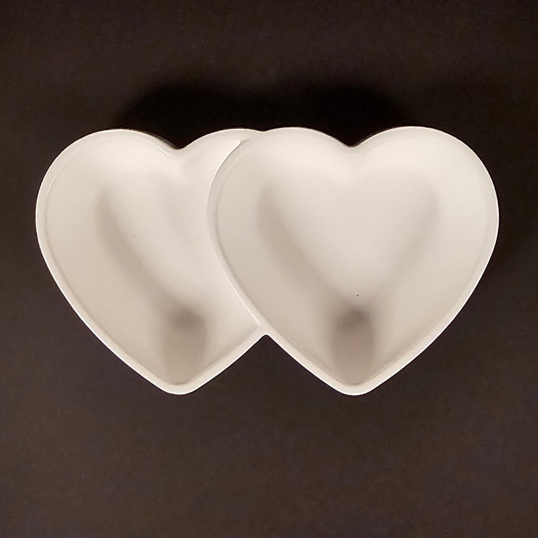 Silikonform: Schale "Doppelherz"
