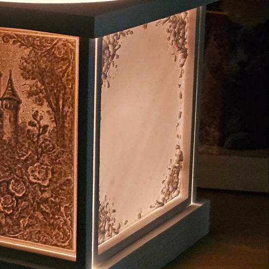 Silikonform: Lithophanie-Kachel "Blanko mit Blumenecken"