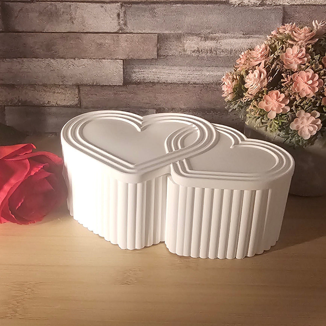 Silikonform: Dose "Zwei Herzen im Vier-Viertel-Takt"