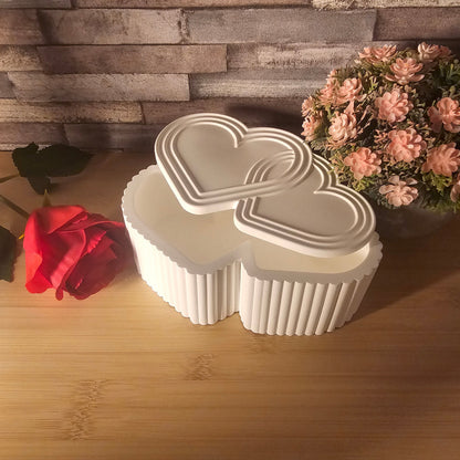 Silikonform: Dose "Zwei Herzen im Vier-Viertel-Takt"