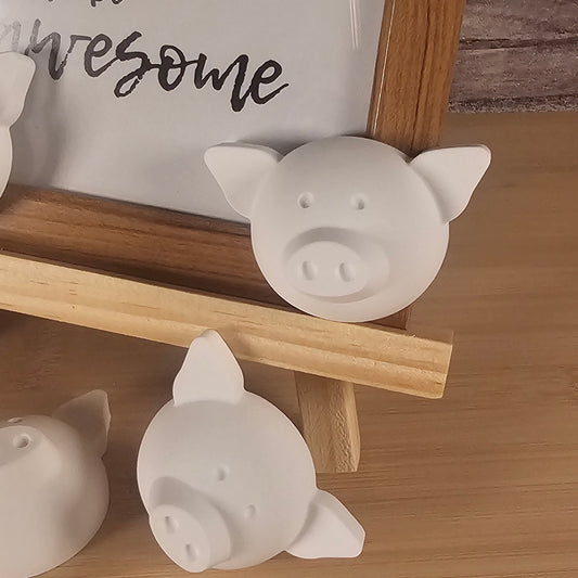 Silikonform: Kleine Schweinchenköpfe im Cartoon-Style, 4er Form