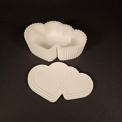 Silikonform: Dose "Zwei Herzen im Vier-Viertel-Takt"