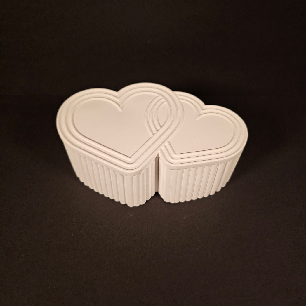 Silikonform: Dose "Zwei Herzen im Vier-Viertel-Takt"