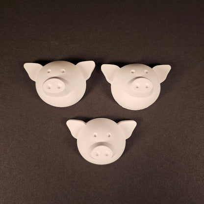 Silikonform: Kleine Schweinchenköpfe im Cartoon-Style, 4er Form