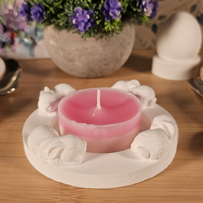 Silikonform: Teelichthalter "Hasenrunde"