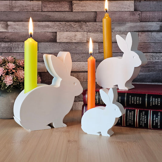 Silikonform: Stabkerzenhalter "Hasen-Trio"