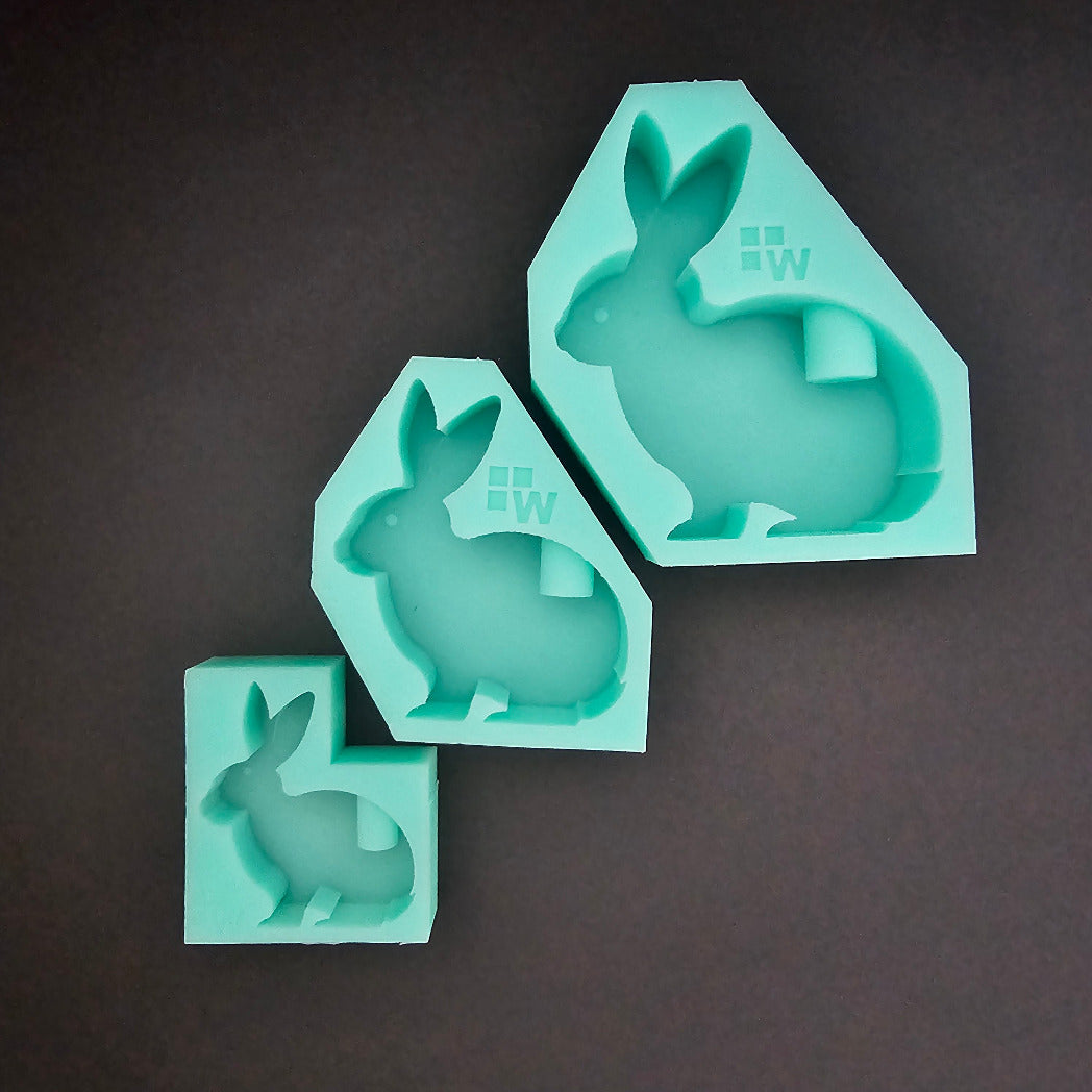 Silikonform: Stabkerzenhalter "Hasen-Trio"