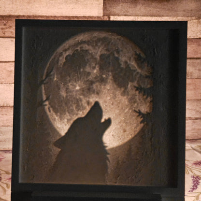 Silikonform: Lithophanie-Kachel "Wolfsmond"