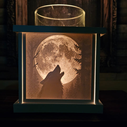 Silikonform: Lithophanie-Kachel "Wolfsmond"