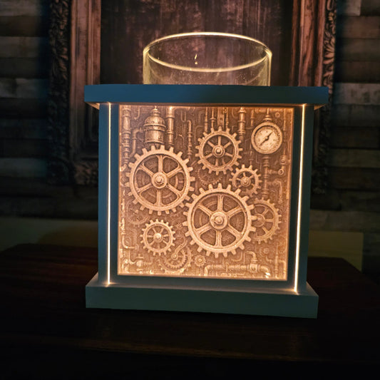 Silikonform: Lithophanie-Kachel "Steampunk Zahnrad"