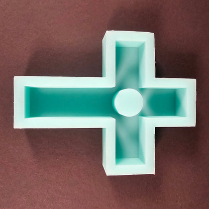 Silikonform: Stabkerzenhalter "Kreuz"