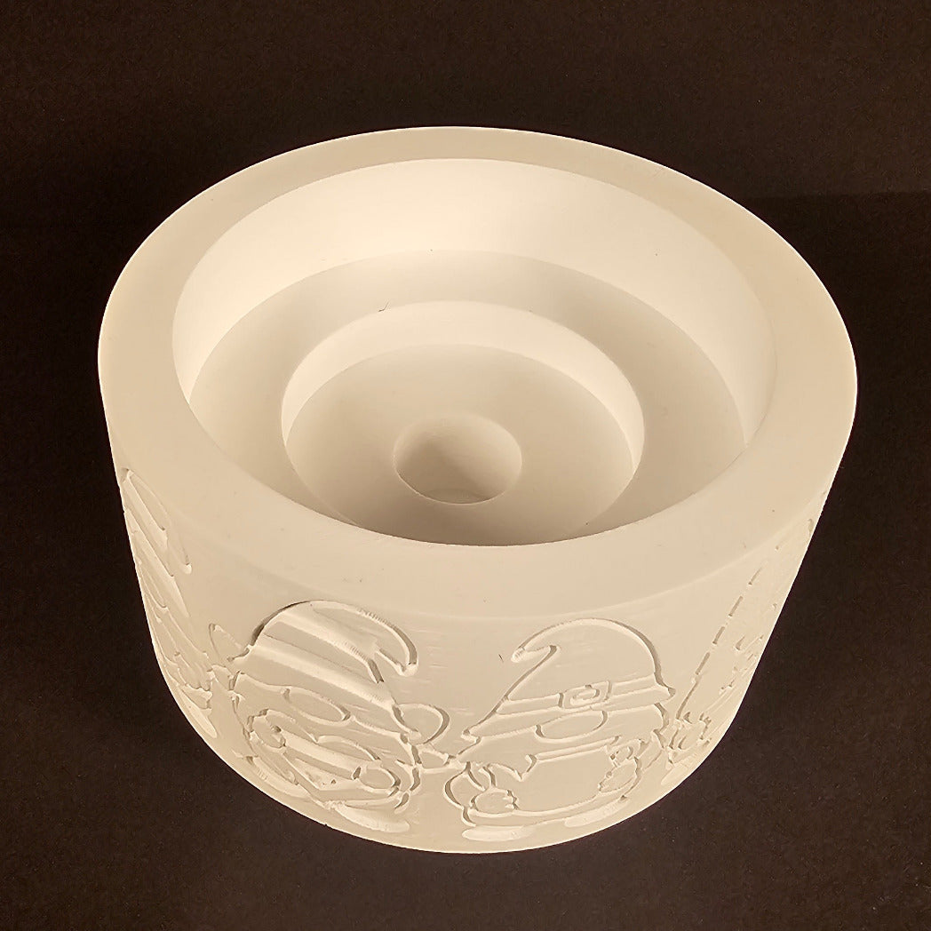 Silikonform: Windlichtsockel "Frühlingswichtel"