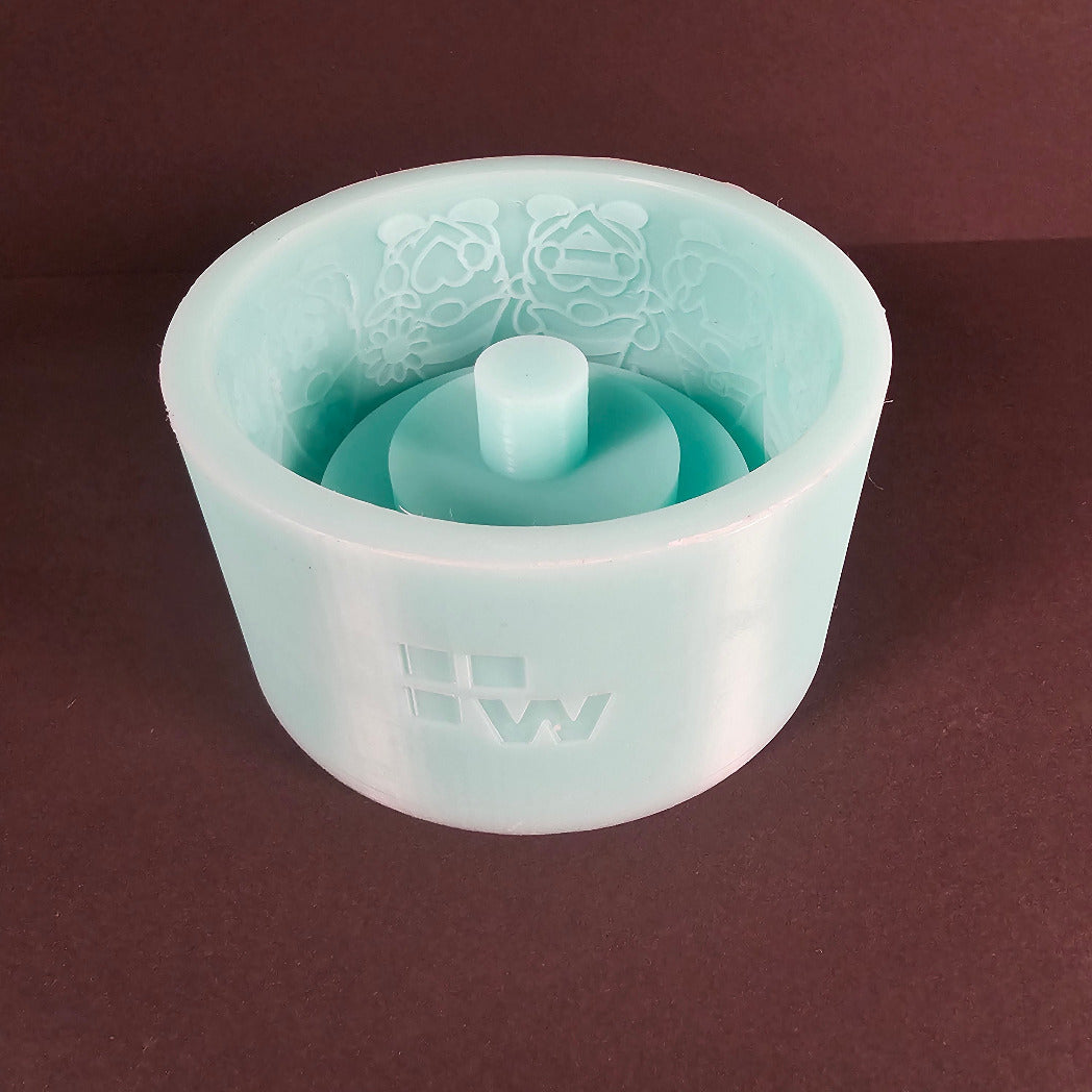 Silikonform: Windlichtsockel "Frühlingswichtel"